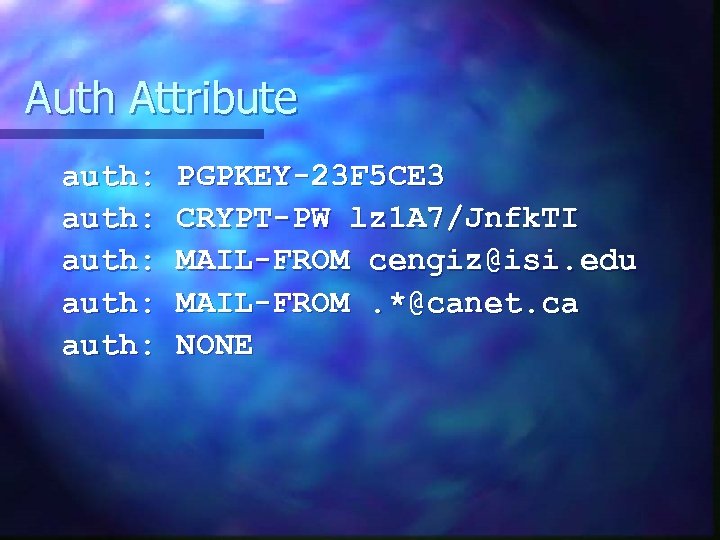 Auth Attribute auth: auth: PGPKEY-23 F 5 CE 3 CRYPT-PW lz 1 A 7/Jnfk.