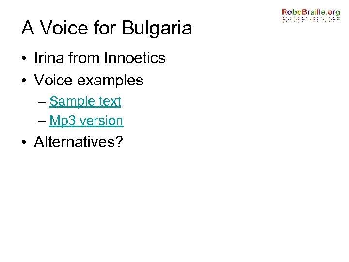 A Voice for Bulgaria • Irina from Innoetics • Voice examples – Sample text