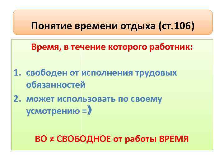 К видам времени отдыха не относятся