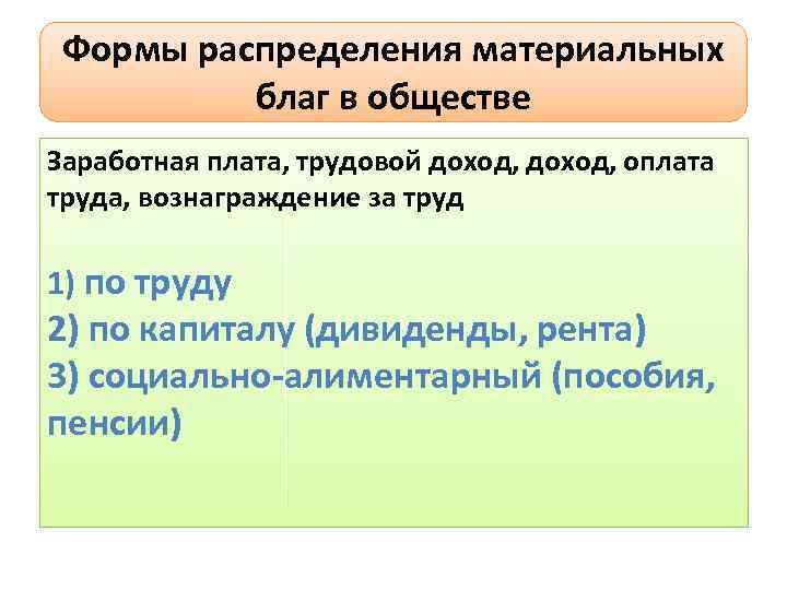 Распределение материальных благ. Принципы распределения благ. Принципы разделения материальных благ. Способы распределения материальных благ.