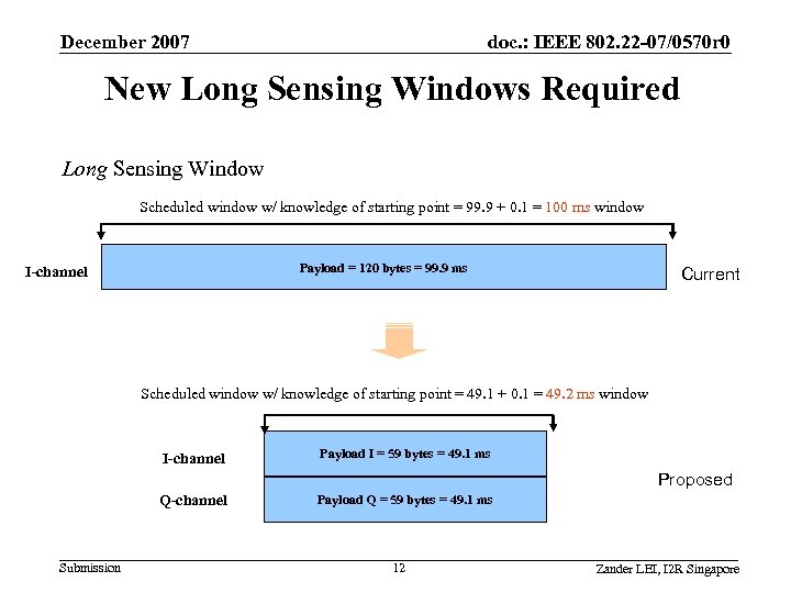 December 2007 doc. : IEEE 802. 22 -07/0570 r 0 New Long Sensing Windows