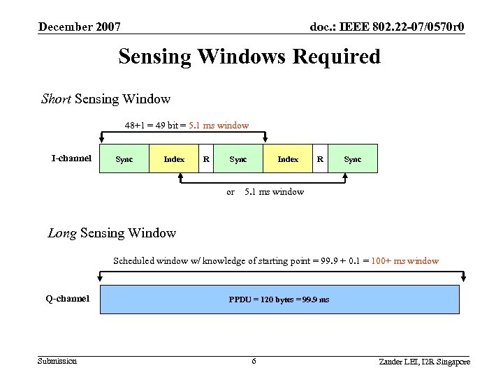 December 2007 doc. : IEEE 802. 22 -07/0570 r 0 Sensing Windows Required Short