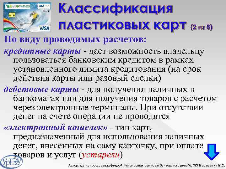 Классификация пластиковых карт схема