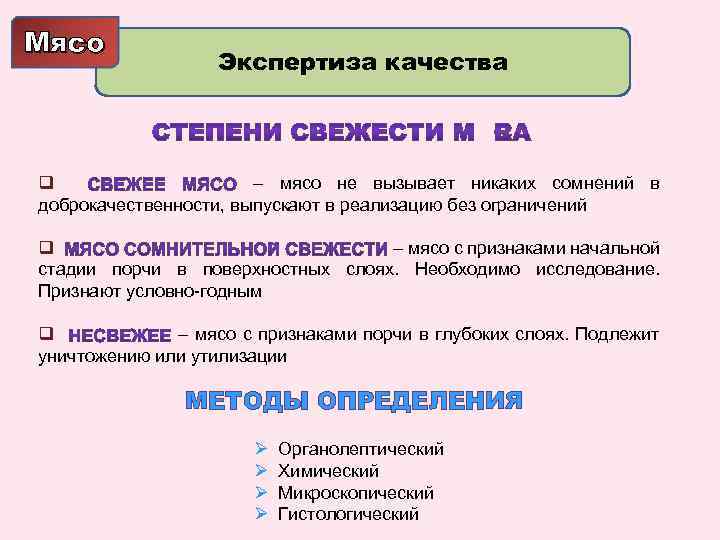 Мясо Экспертиза качества q – мясо не вызывает никаких сомнений в доброкачественности, выпускают в