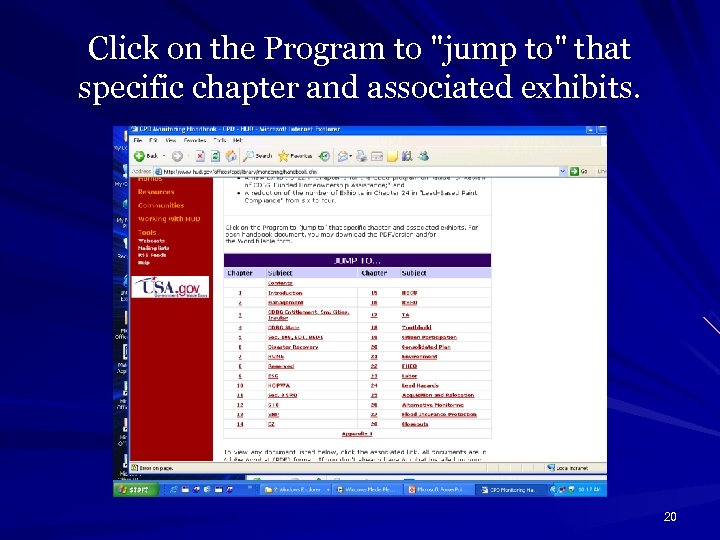 Click on the Program to 