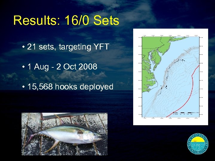 Results: 16/0 Sets • 21 sets, targeting YFT • 1 Aug - 2 Oct