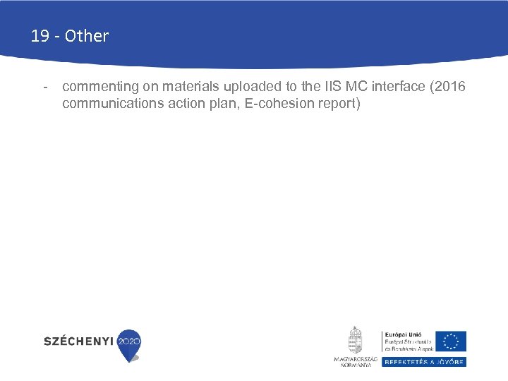 19 - Other - commenting on materials uploaded to the IIS MC interface (2016