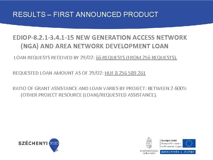 RESULTS – FIRST ANNOUNCED PRODUCT EDIOP-8. 2. 1 -3. 4. 1 -15 NEW GENERATION