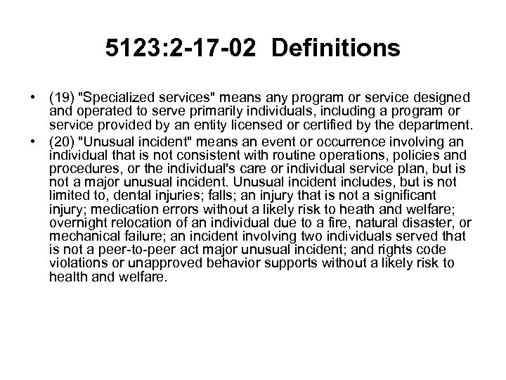 5123: 2 -17 -02 Definitions • (19) 