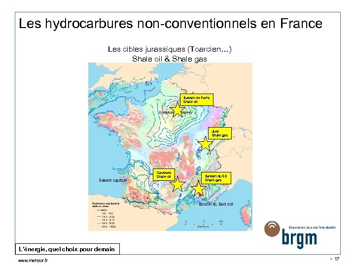 Les hydrocarbures non-conventionnels en France Les cibles jurassiques (Toarcien…) Shale oil & Shale gas