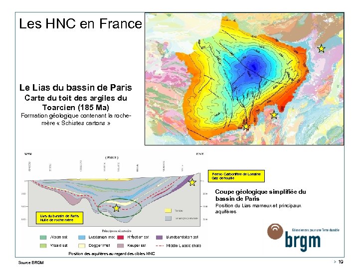 Les HNC en France Le Lias du bassin de Paris Carte du toit des
