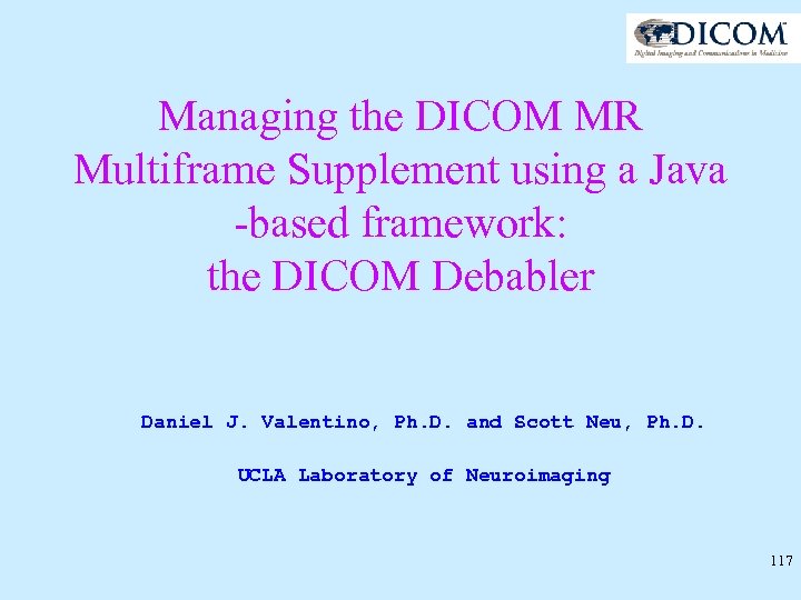 Managing the DICOM MR Multiframe Supplement using a Java -based framework: the DICOM Debabler