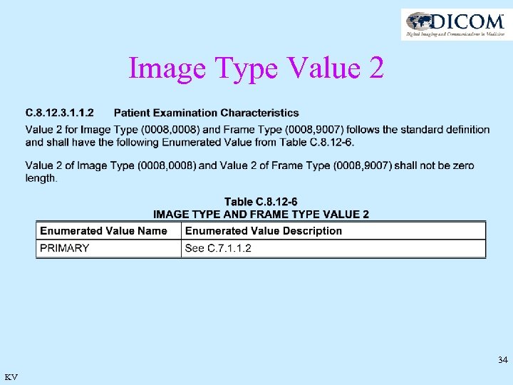 Image Type Value 2 34 KV 