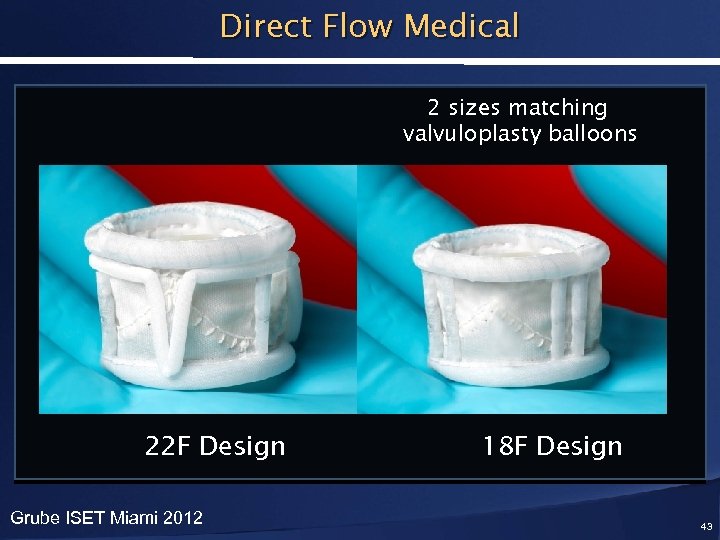 Direct Flow Medical 2 sizes matching valvuloplasty balloons 22 F Design Grube ISET Miami