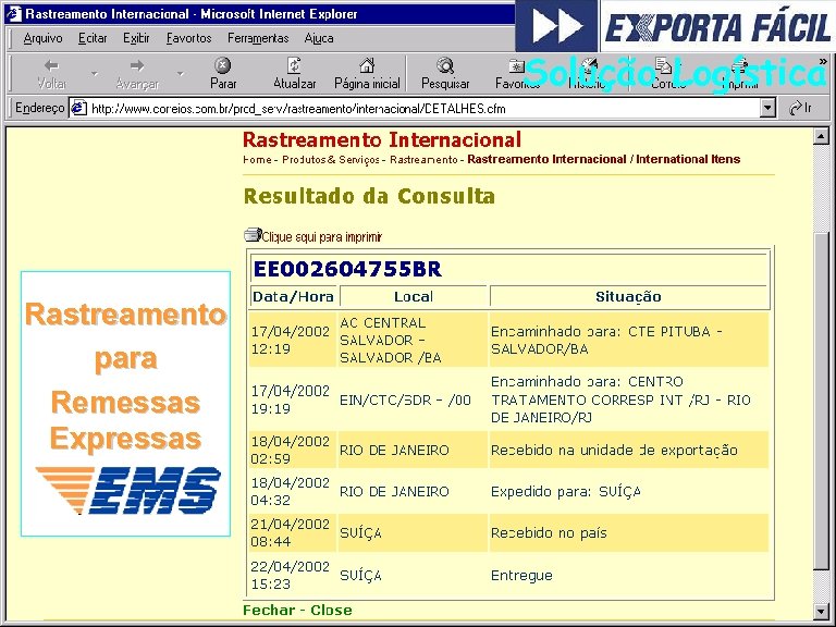 Solução Logística Rastreamento para Remessas Expressas 53 