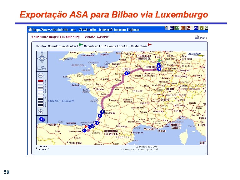 Exportação ASA para Bilbao via Luxemburgo 59 