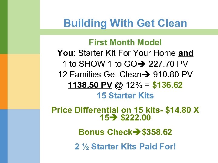 Building With Get Clean First Month Model You: Starter Kit For Your Home and