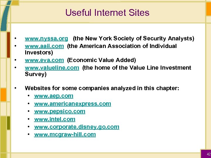 Useful Internet Sites • • • www. nyssa. org (the New York Society of