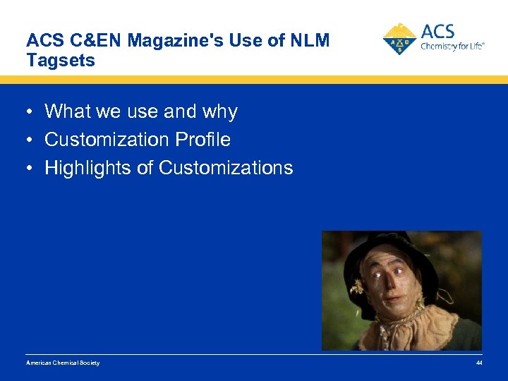 ACS C&EN Magazine's Use of NLM Tagsets • What we use and why •