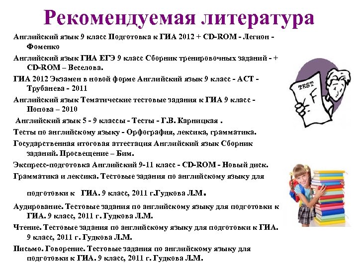 Рекомендуемая литература Английский язык 9 класс Подготовка к ГИА 2012 + CD-ROM - Легион