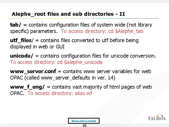Alephe_root files and sub directories - II tab/ = contains configuration files of system
