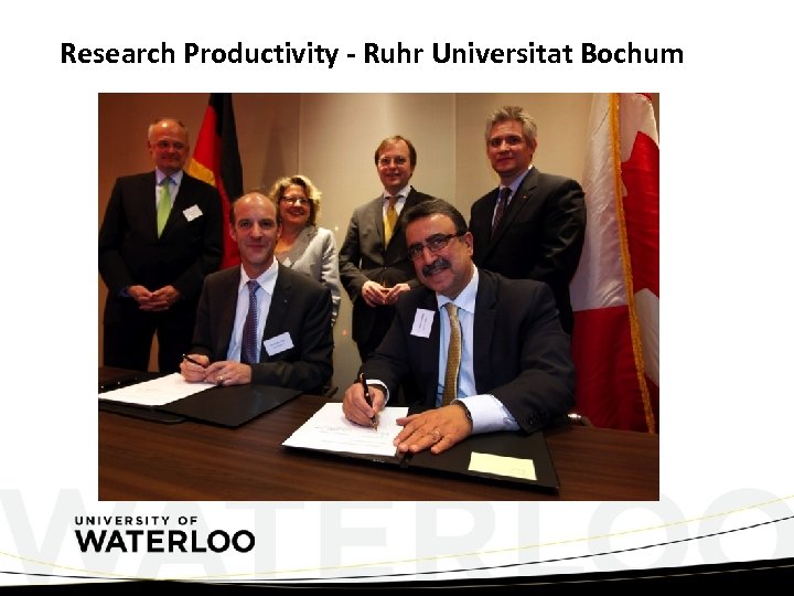Research Productivity - Ruhr Universitat Bochum 