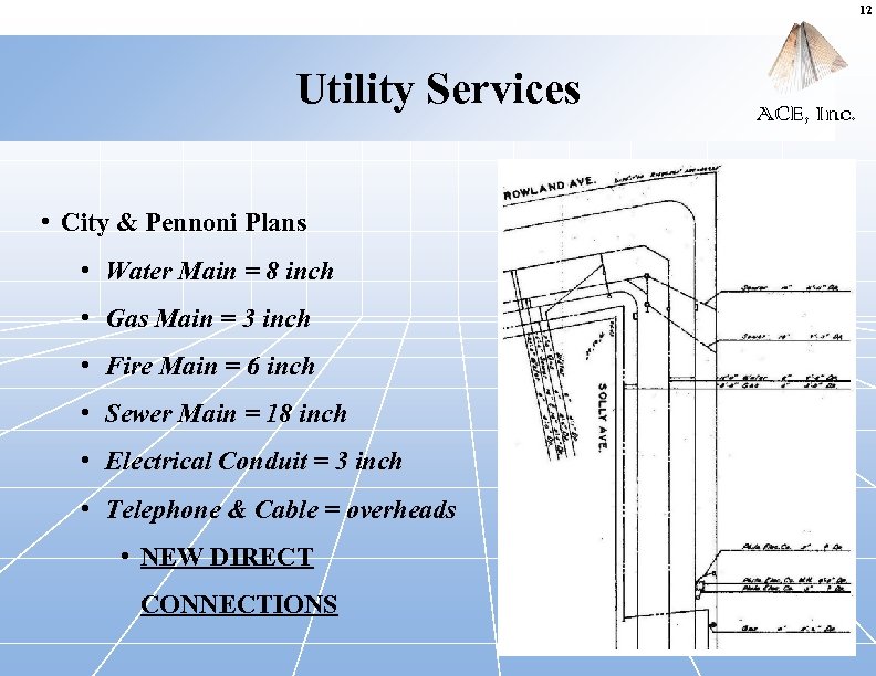 12 Utility Services • City & Pennoni Plans • Water Main = 8 inch