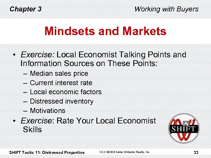Chapter 3 Working with Buyers Mindsets and Markets • Exercise: Local Economist Talking Points