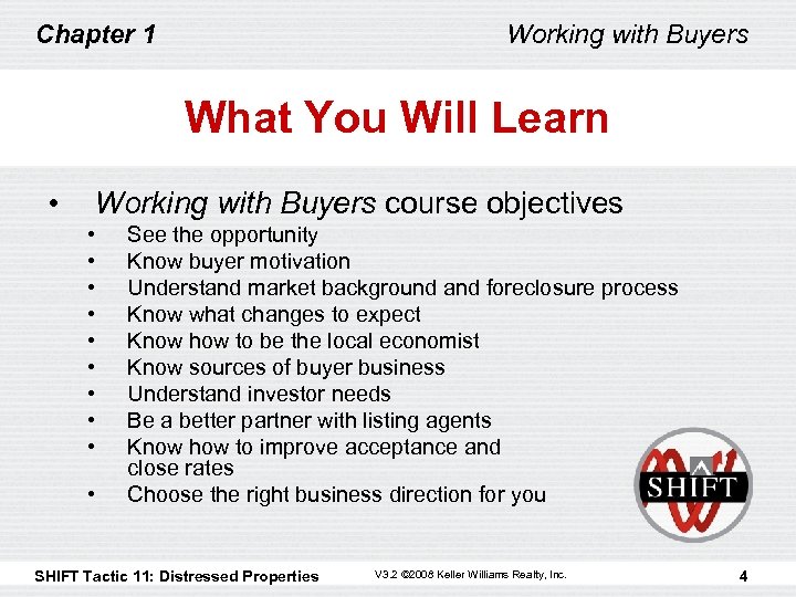 Chapter 1 Working with Buyers What You Will Learn • Working with Buyers course