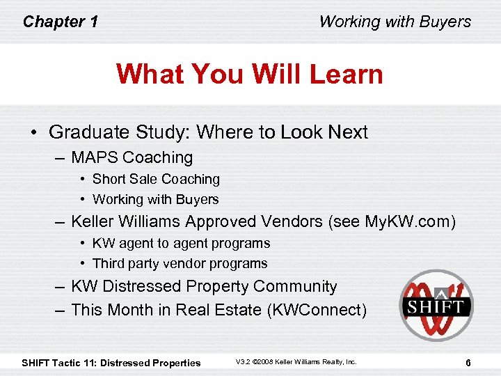 Chapter 1 Working with Buyers What You Will Learn • Graduate Study: Where to