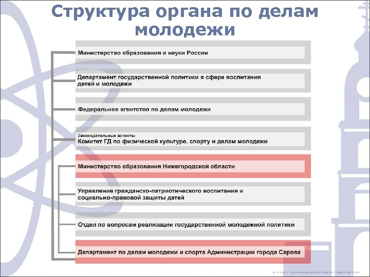 Структура органа по делам молодежи 