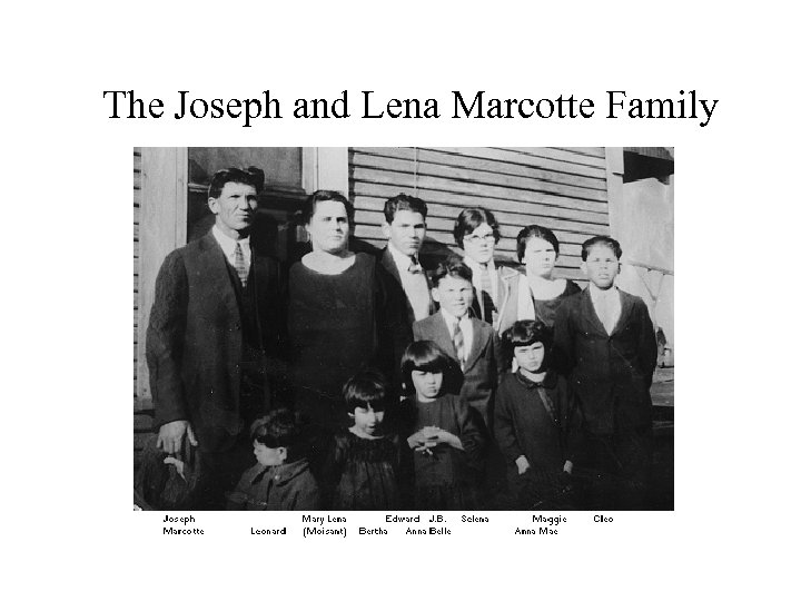 The Joseph and Lena Marcotte Family 