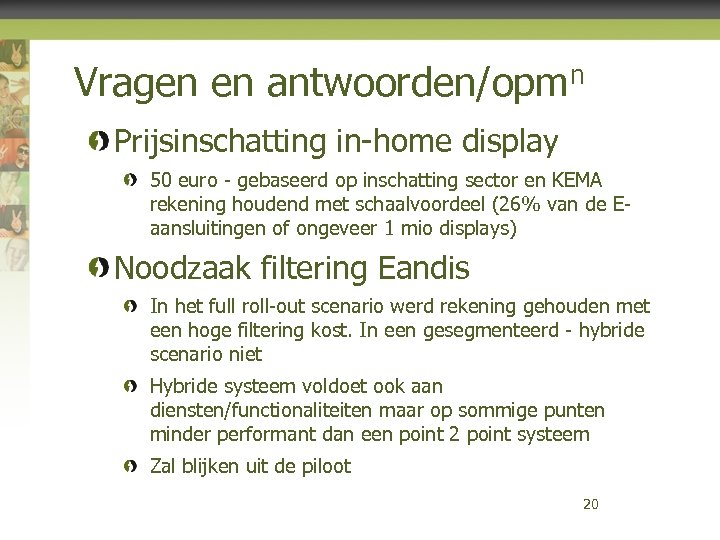 Vragen en antwoorden/opmn Prijsinschatting in-home display 50 euro - gebaseerd op inschatting sector en