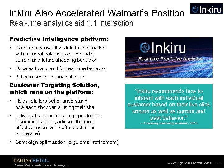 Inkiru Also Accelerated Walmart’s Position Real-time analytics aid 1: 1 interaction Predictive Intelligence platform: