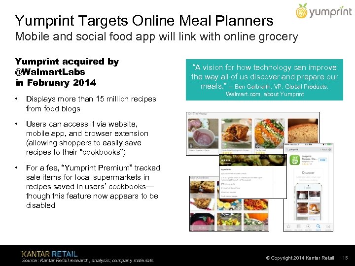 Yumprint Targets Online Meal Planners Mobile and social food app will link with online