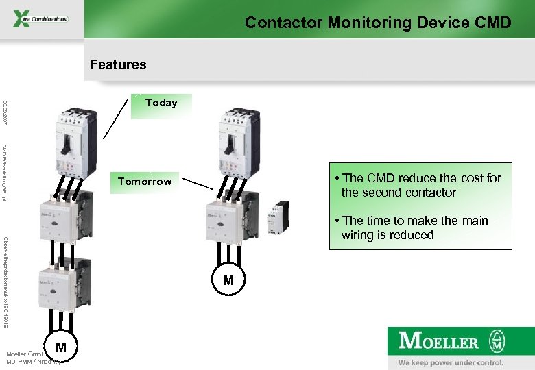 Contactor Monitoring Device CMD Features 06. 09. 2007 Today CMD Präsentation_GB. ppt • The