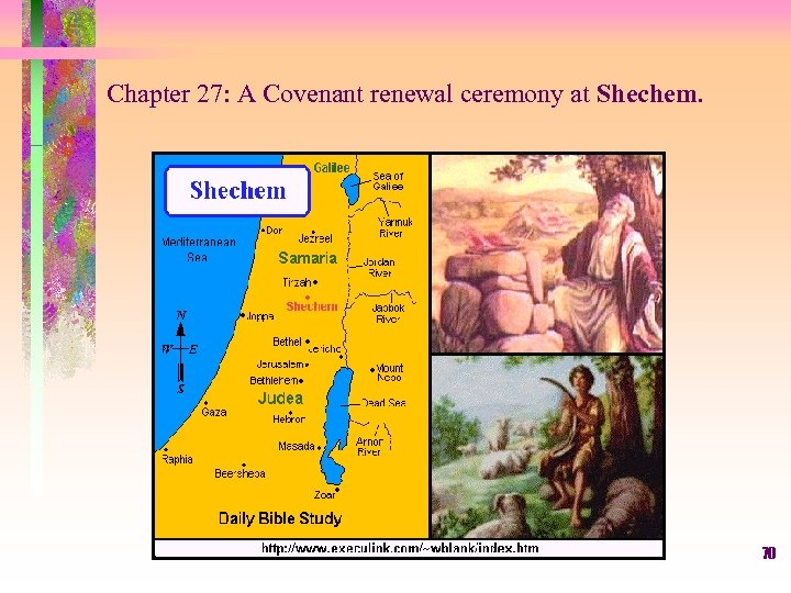 Chapter 27: A Covenant renewal ceremony at Shechem. 70 