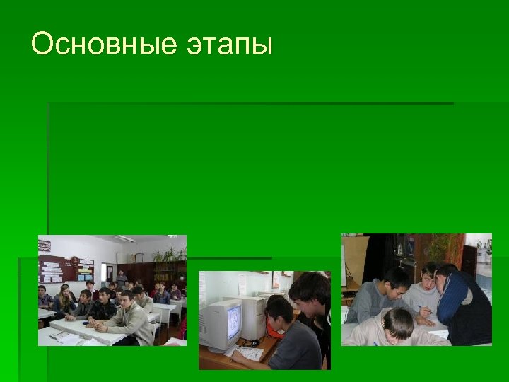 Основные этапы 