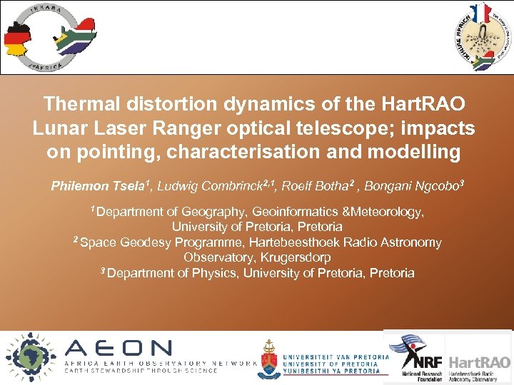 Thermal distortion dynamics of the Hart. RAO Lunar Laser Ranger optical telescope; impacts on