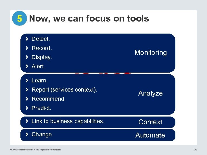 5 Now, we can focus on tools › › Detect. › › Learn. ›
