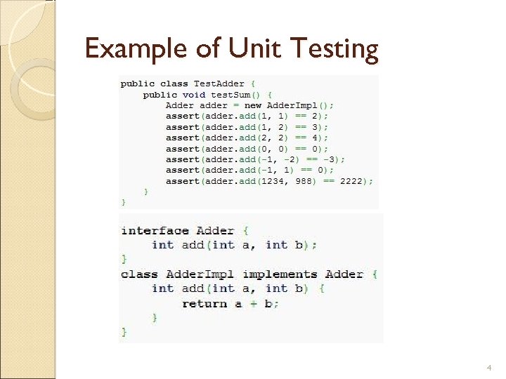 Example of Unit Testing 4 