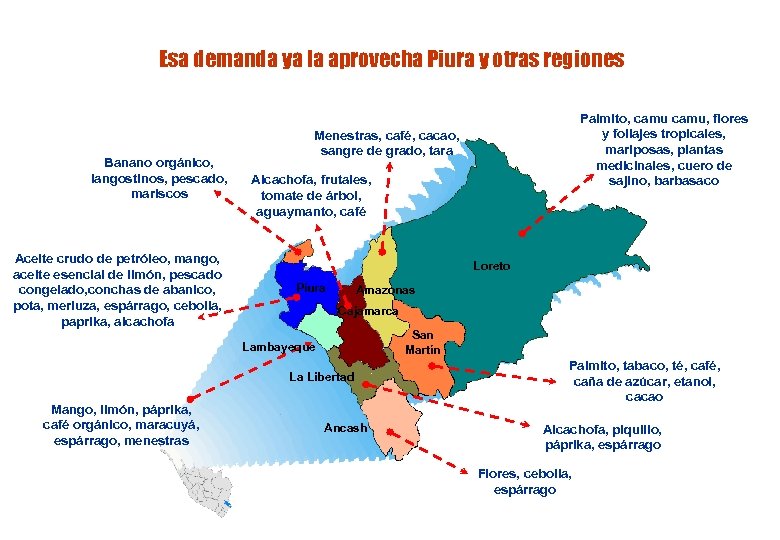 Esa demanda ya la aprovecha Piura y otras regiones Banano orgánico, langostinos, pescado, mariscos