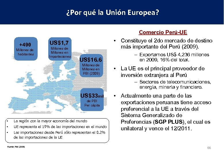 ¿Por qué la Unión Europea? Comercio Perú-UE +490 Millones de habitantes • Constituye el