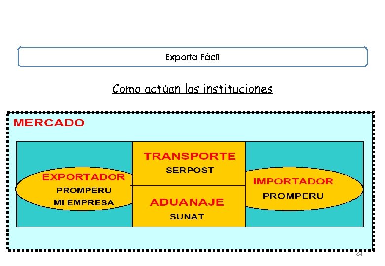 Exporta Fácil Como actúan las instituciones 84 