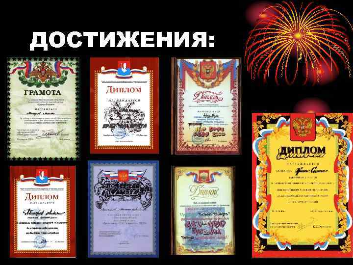 ДОСТИЖЕНИЯ: 