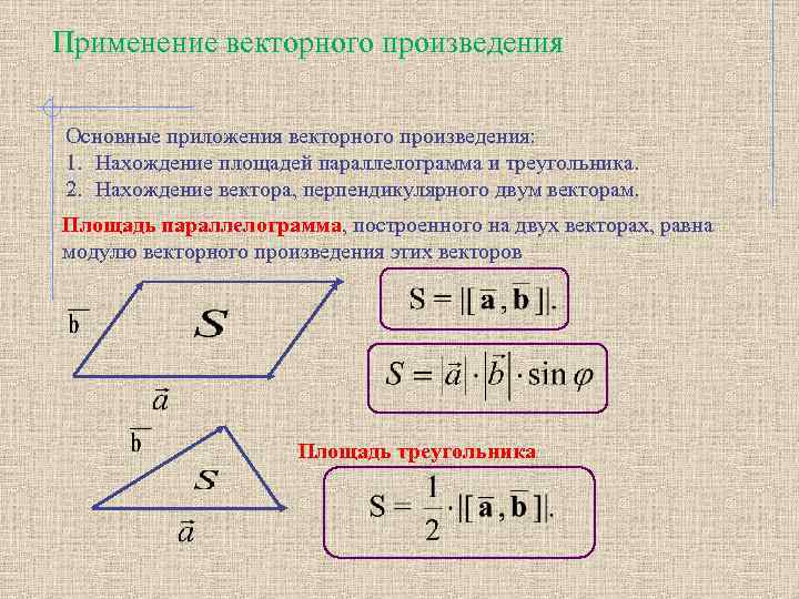 Площадь векторов