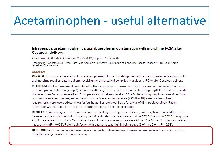Acetaminophen - useful alternative 