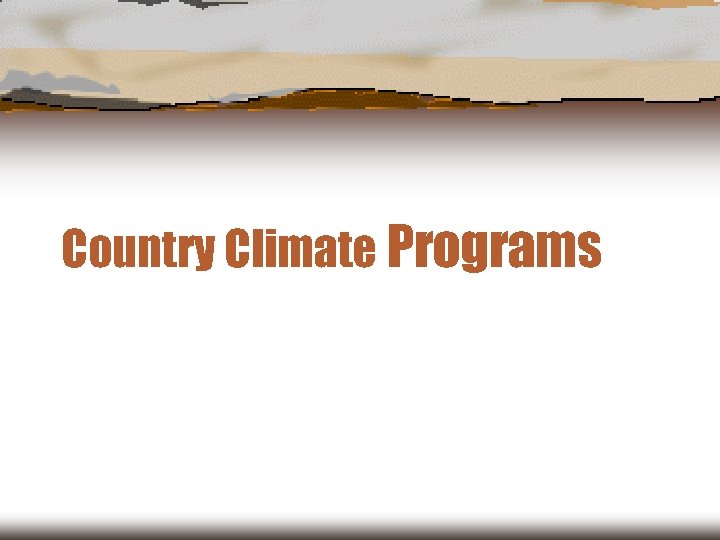 Country Climate Programs 