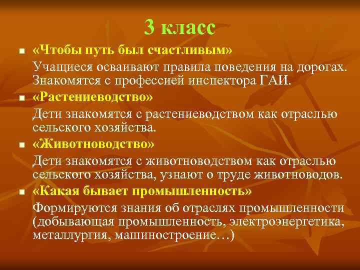 3 класс n n «Чтобы путь был счастливым» Учащиеся осваивают правила поведения на дорогах.