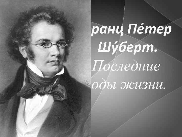 Франц Пе тер Шу берт. Последние годы жизни. 